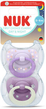 Nuk First Choice Classic Day & Night Roxo 0-6M