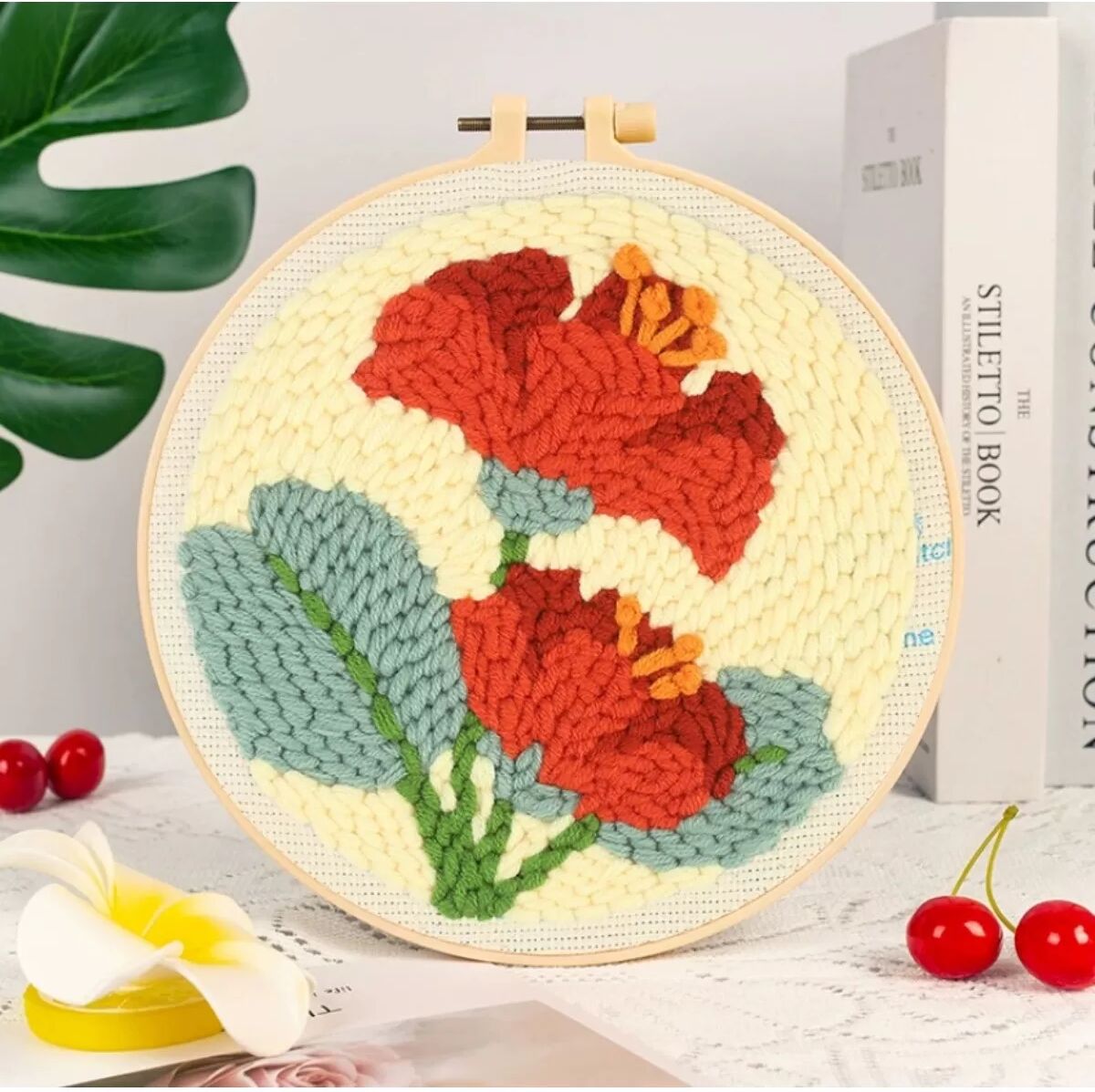 INF DIY Stickpackung mit dicker Wolle – 20 cm, niedliches Cartoon-Muster, weiche Baumwolle, perfekt für Anfänger