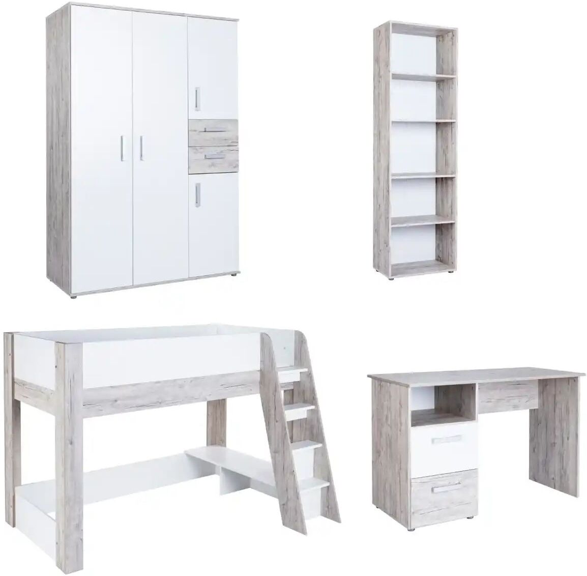 Höffner Kinderzimmer 4er-Set  Bennet ¦ holzfarben ¦ Maße (cm): B: 511 H: 188