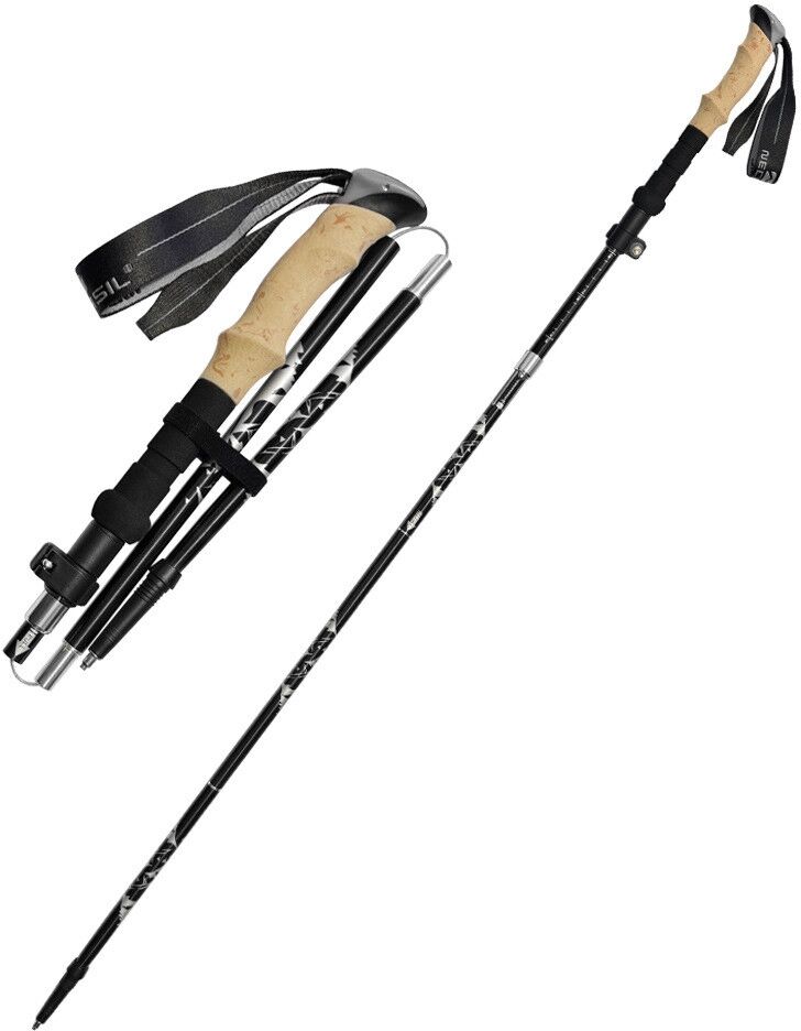 INF Wanderstock, Trekkingstock mit Kork-Griff, Verstellbar 115-135 cm 1 Packung
