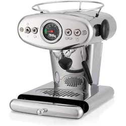 Illy X1 Anniversary Maschine für gemahlenen Kaffee und E.S.E.-Pads (Edelstahl), Kapselmaschine, Silber, Schwarz