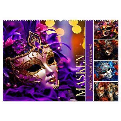MASKEN - poetisch und verträumt (Wandkalender 2027 DIN A2 quer), CALVENDO Monatskalender