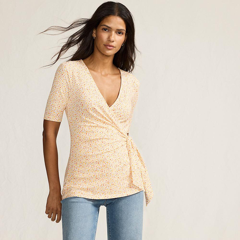 Shirt in Wickel-Optik in Petite-Größe für Damen, Damen, size: petite, Elfenbein, by Lands' End