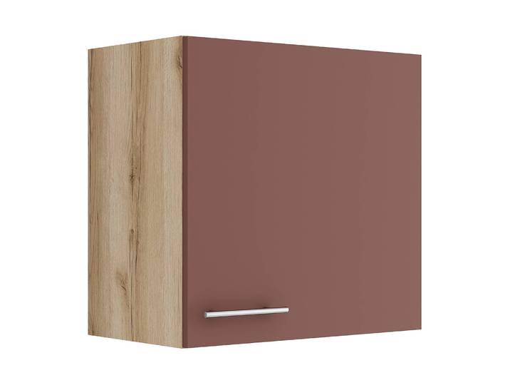 Armoire suspendue 60cm Rouge/Rouge rouille/Imitation chêne sauvage