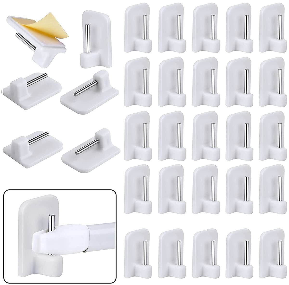 Solidchoice - 40 stuks zelfklevende gordijnhaken