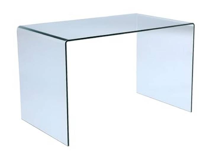 Vente-unique - Schreibtisch Elstron -L 120cm x B 70cm x H 75cm- Sicherheitsglas - transparent