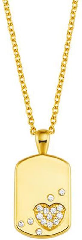 Prinzessin Lillifee Dog Tag Kette für Mädchen aus 925er Silber, vergoldet gold