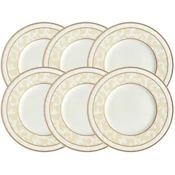 Villeroy & Boch Multipack Ivoire Brotteller - 6 Stück, Teller, Weiss, Gold