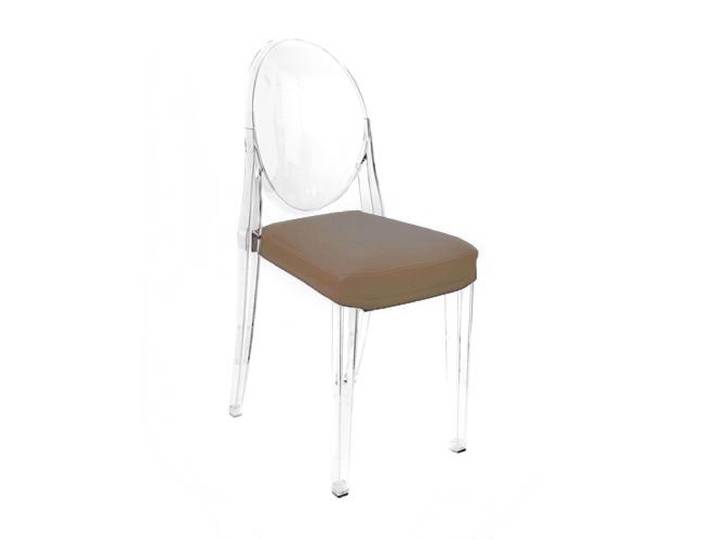 MYAREADESIGN set de 4 chaises KARTELL VICTORIA GHOST avec coussins IL CUSCINO (Terre cod. 09 - Eco-cuir Greta)