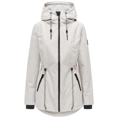 Outdoorjacke NAVAHOO "Blumentanz 14", Damen, Gr. S (36), weiß (bone), Obermaterial: 100% Polyester. Innenfutter: 100% Polyester. Ärmelfutter: 100% Polyester, tailliert hüftbedeckend, hoch geschlossener Ausschnitt, Ärmel ohne Ärmelschlitz...