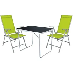 Mojawo 3-tlg Camping Set Gartenmöbel Campingtisch + 2 Campingstuhl Limegrün