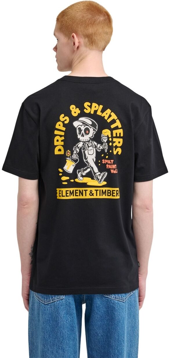 T-Shirt ELEMENT "Timber Drips", Herren, Gr. L, schwarz (flint schwarz), Obermaterial: 100% Baumwolle., Shirts T-Shirt flint schwarz L