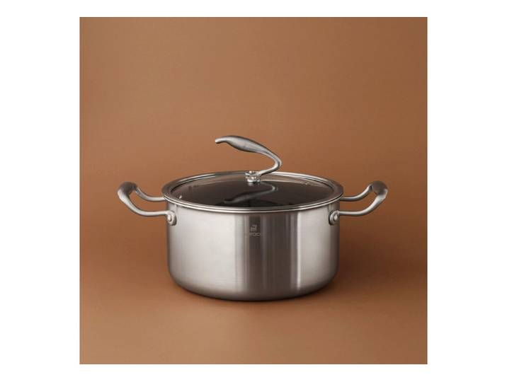 Karaca Gemüsetopf Karaca 5Ply PowerSteel 316+ Induktionstopf 24 cm Silber, EDELSTAHL