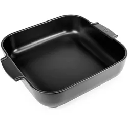 PEUGEOT Keramik Auflaufform APPOLIA 36cm Quadratisch Satin-Schwarz Spülmaschinenfest