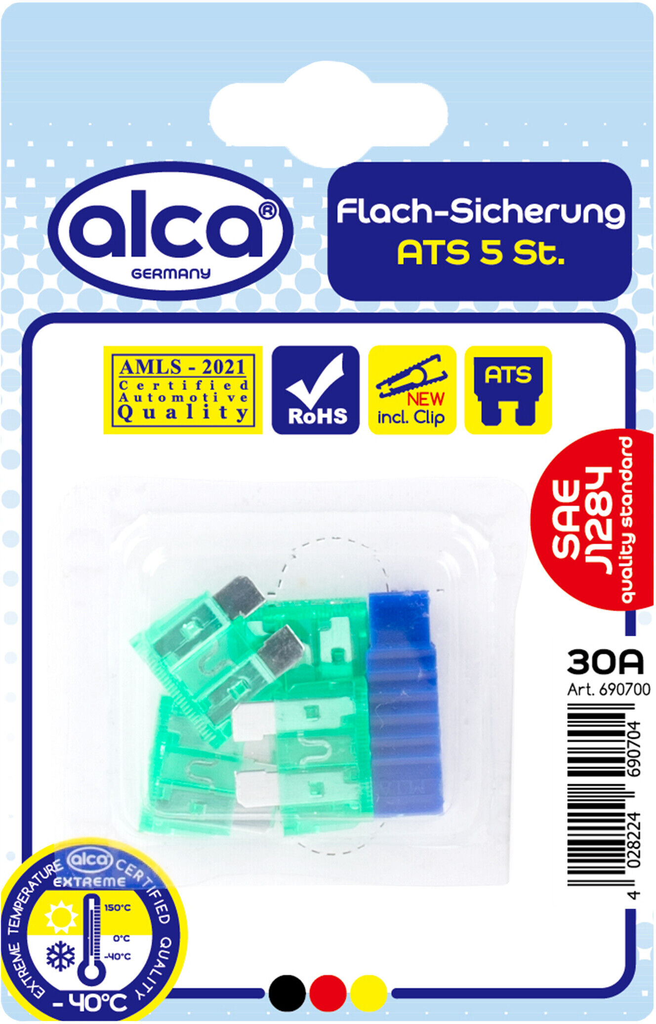 Alca Sicherung Flach-Sicherungen 30a 5st. Blister 690700