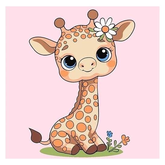 Qbee Malen nach Zahlen - Giraffe 25x25cm (58214732)