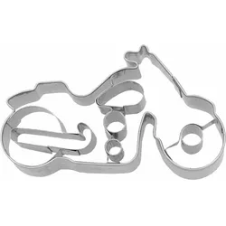 BIRKMANN Ausstechform Motorrad, Ausstecher, Plätzchenform, Keks, Plätzchen, Edelstahl, 8 cm, 189782