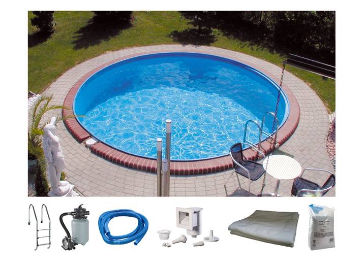 Rundpool MY POOL BWT PREMIUM , weiß, H:135cm Ø:500cm, Schwimmbecken, Rundpool, Tiefe 1,35 m, in verschiedenen Größen
