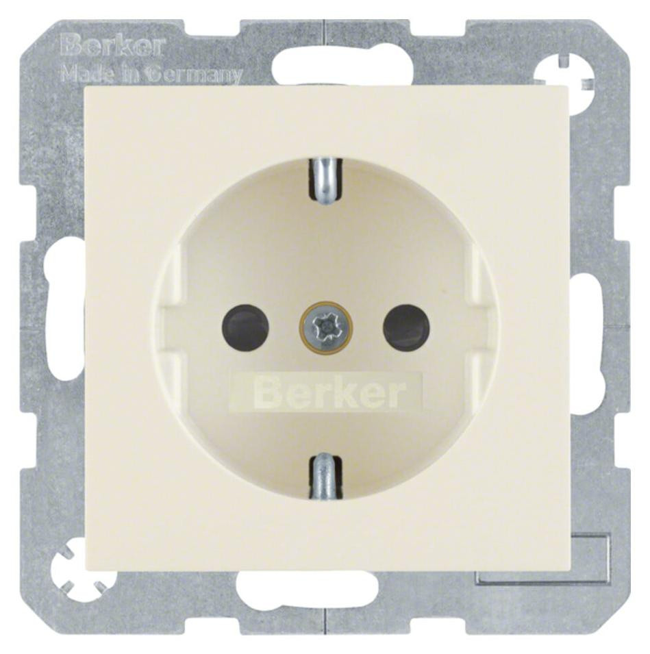 Hager BER S1 Schuko combinatie-stopcontact met schroefklemmen, wit, glanzend