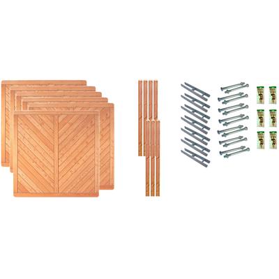 Dichtzaun TETZNER & JENTZSCH "Springfield 4", beige (naturbelassen), H:180cm, Holzwerkstoff, Zaunelemente, 6 Elemente, LxH: 1143x180 cm
