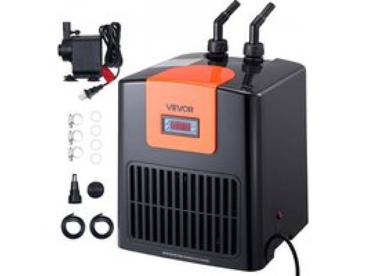 VEVOR 200L Aquarium Wasserkühler mit Hochdurchfluss-Wasserpumpe, Kompressor, Titan-Verdampfer, komplettes Zubehör, schnelle Kühlung für Aquarium, Axolotl, Korallenriff