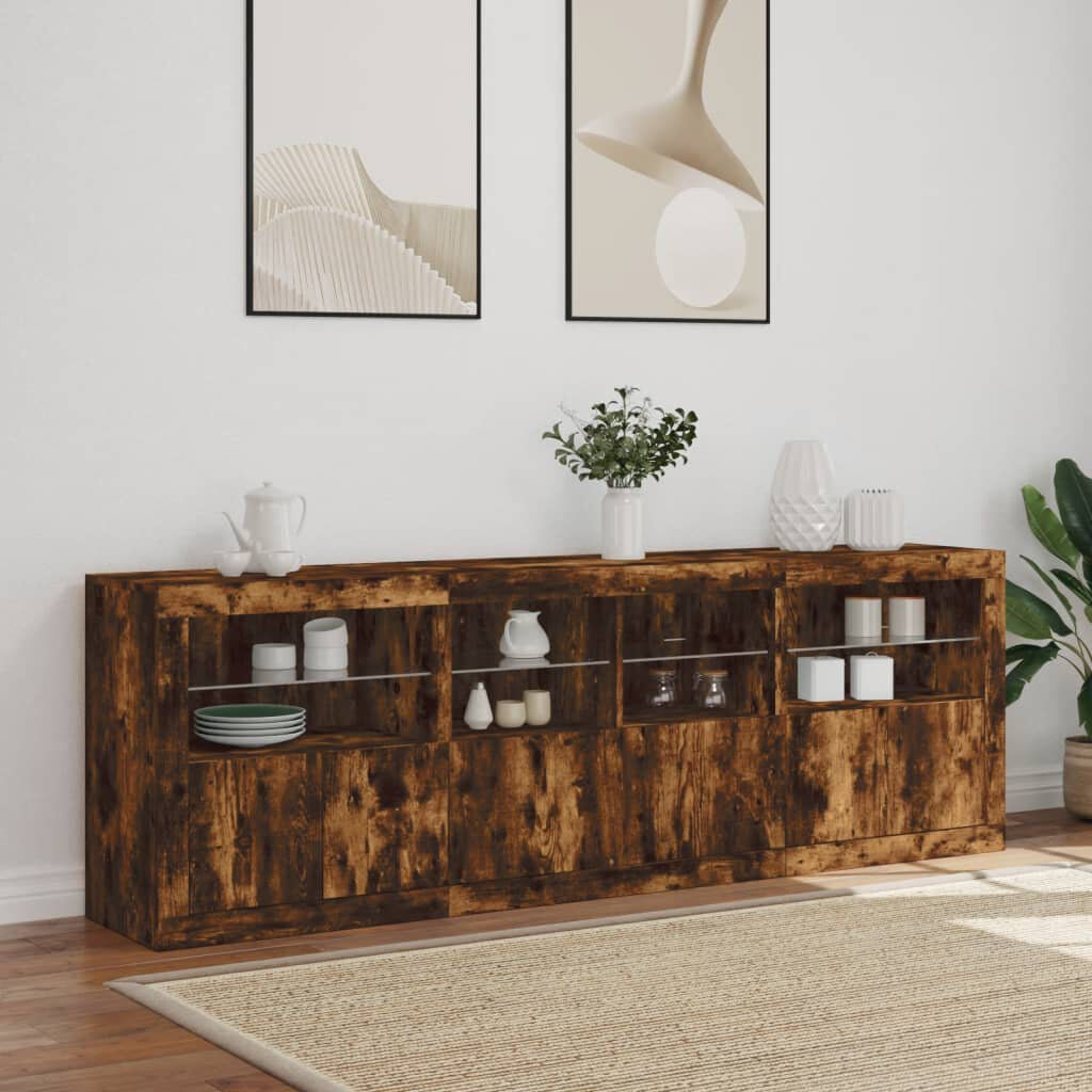 Metro Bashiri 202cm Sideboard Smoked Oak 67cm H X 202cm W X 37cm D