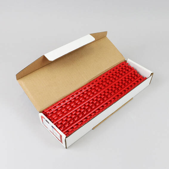 SPRINTIS 100 Spirales plastiques pour reliure A4, rond 6 mm   rouge, PVC