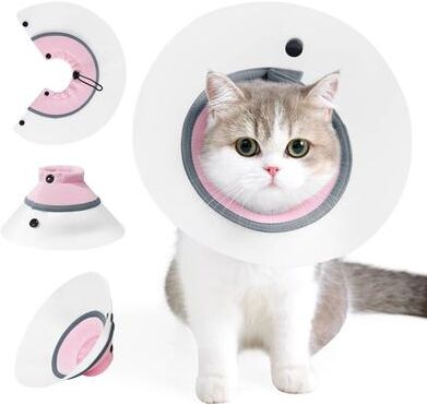 Uplift Picks Adjustable Cat Recovery Cone Collar For After Surgery Wound Protection pink l