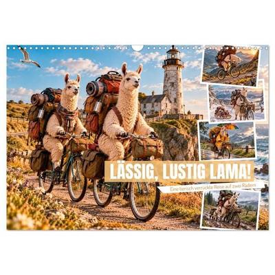 LÄSSIG, LUSTIG, LAMA! (Wandkalender 2027 DIN A3 quer), CALVENDO Monatskalender