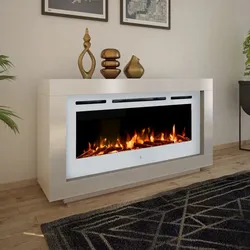 Noble Flame OHIO [Design Standkamin mit Elektrofeuer]: Elektroeinsatz Weiß