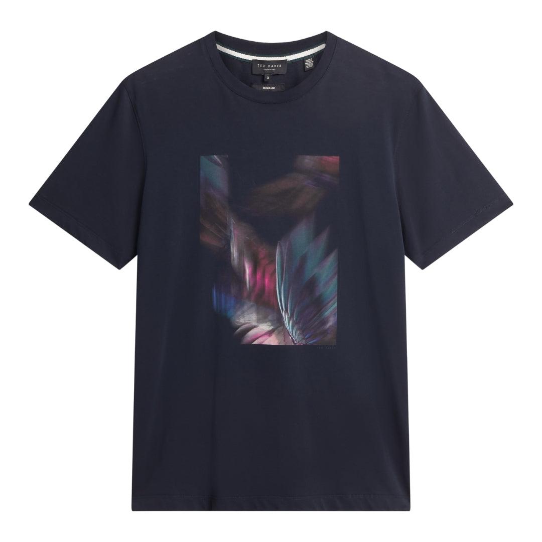 Ted Baker Father Box Bedrucktes Marineblaues T-shirt