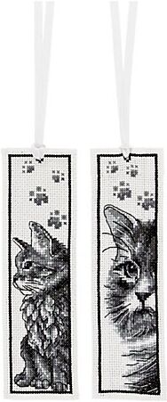 Lesezeichen "Katze s/w", 2er-Set