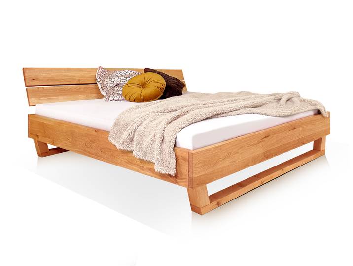 DAKONA Holz-Kufenbett mit Kopfteil, Material Massivholz, 90 x