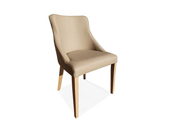 Quattro Meble Beige Echtleder Stühle Tolo mit hell buchenholzbeinen Leder Sand Esszimmerstuhl Lederstühle Echt Leder Lehnstuhl Rindsleder Volleder Esszimmerstühle Eszimmer Stuhl