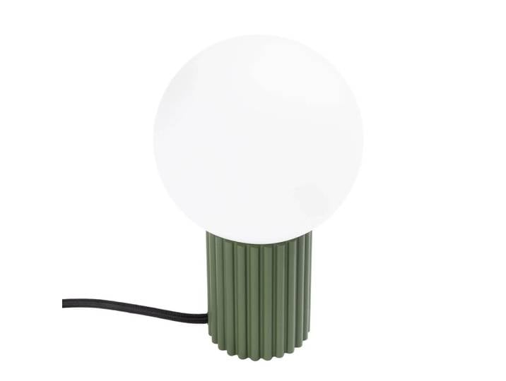 Lampe de table avec relief vert et sphère en verre