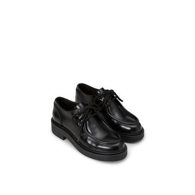 Schnürschuh MARC O'POLO "Model Perla 1", Damen, Gr. 41, schwarz, Leder, unifarben, Schuhe Schnürschuh, Halbschuh mit Blockabsatz