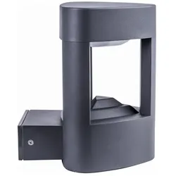HEITRONIC LED Außenwandleuchte MARYLAND, IP54, Dreieck-Grundform, 9W 3000K 250lm, anthrazit / matt HEI-35830