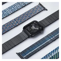 Pitaka Carbon fiber strap - black - AW Ultra 2/1(49mm) 9/8/7 (45mm)/6/SE/5/4 (44mm)/3/2/1 (42mm) (Carbon Fibre), Uhrenarmband, Grau, Schwarz