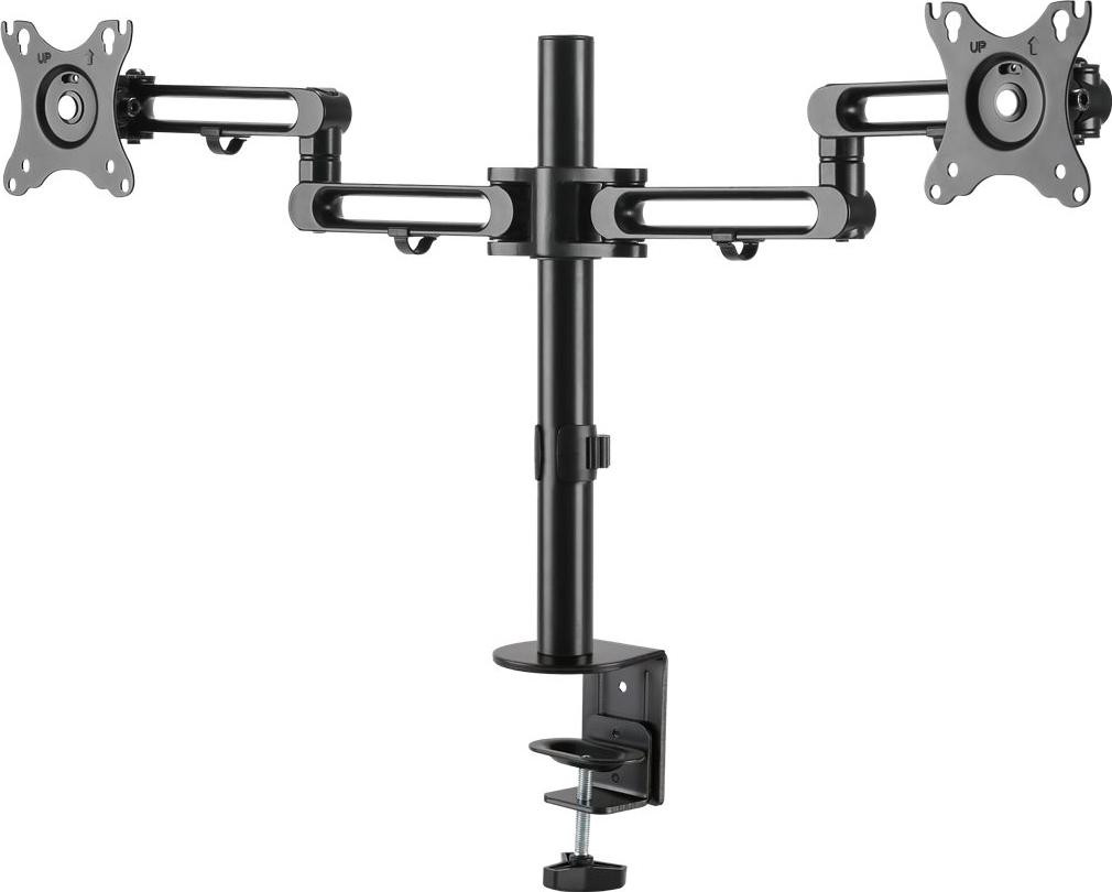 StarTech.com ARMDUAL3 Dubbele monitorarm voor 2 schermen tot 32 inch, zwart aluminium