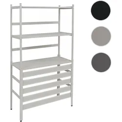 Aluminium Verkleidung für Klimaanlage/Wärmetauscher HWC-P95, Abdeckung Schutzgitter Regal 163x90x38cm ~ grau-weiß