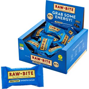 Raw-Bite Proteinriegel 45 Riegel, BIO, Smooth Cacao, je 15 g, pro Riegel 9,5 g Protein