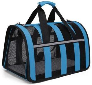 Inspired Finds Breathable Crossbody Pet Carrier Bag For Cats & Small Dogs blue (s)