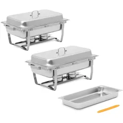 Royal Catering Chafing Dish - 2er-Set - GN 1/1 - 2 x 7,5 l - 2 Brennstoffbehälter -