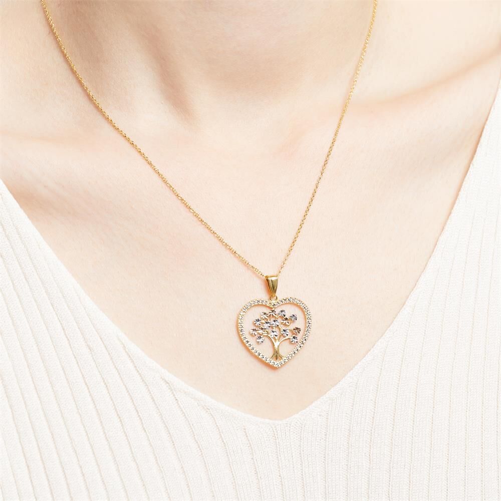 Unique Edle Kette Herz 333er Gold tricolor gold