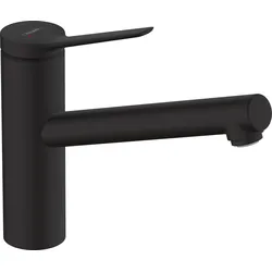 hansgrohe Zesis M33 Einhebel-Küchenarmatur ComfortZone 150, Niederdruck-/offene Warmwasserbereiter, 1 Strahlart, Ausladung 220 mm, 74806670, Farbe: Mattschwarz