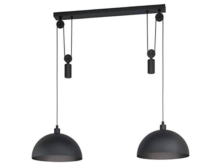 Eglo Suspension Winkworth 1\, lampe suspendue 2 flammes vintage industrielle\, rétro\, suspension en acier noir\, lampe de table à manger\, lampe de salon suspendue avec douille E27