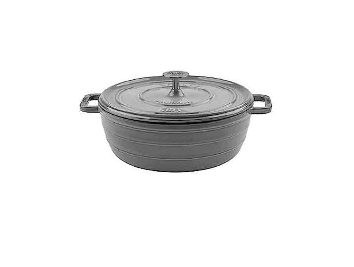 Sallys 'Ela' Deluxe Gusseisentopf - Robustes und Hochwertiges Kochjuwel für Perfektes Garen (Smokey Grey)
