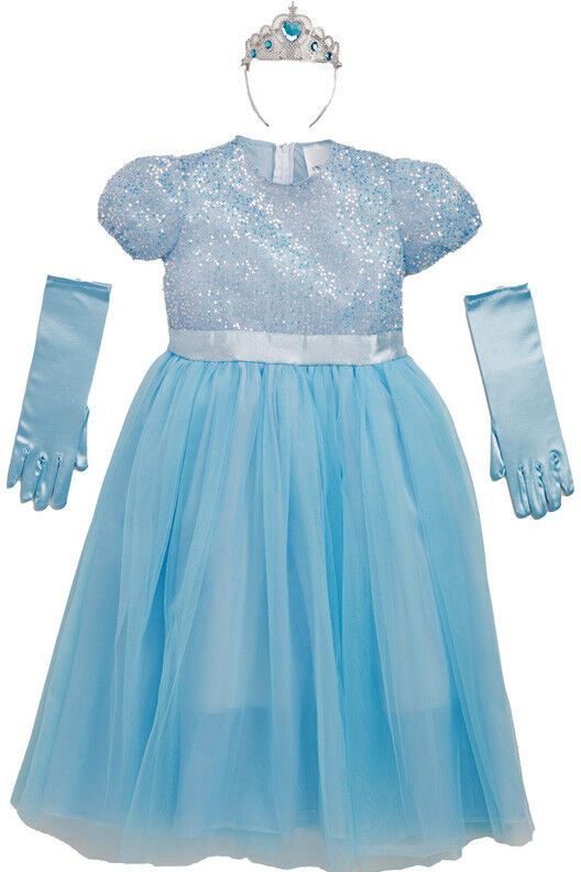 Déguisement 3-4 ans Robe Princesse bleue lumineuse sequins + accessoires - Rubies