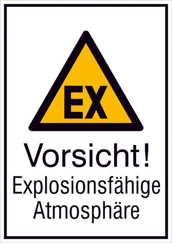 Warn-Kombischild Vorsicht! Explosionsfähige Atmosphäre Kunststoff (B x H) 210mm x 267mm 1St.