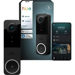 PHILIPS Hue Secure Kabelgebundene Smarte Türklingelkamera, Schwarz